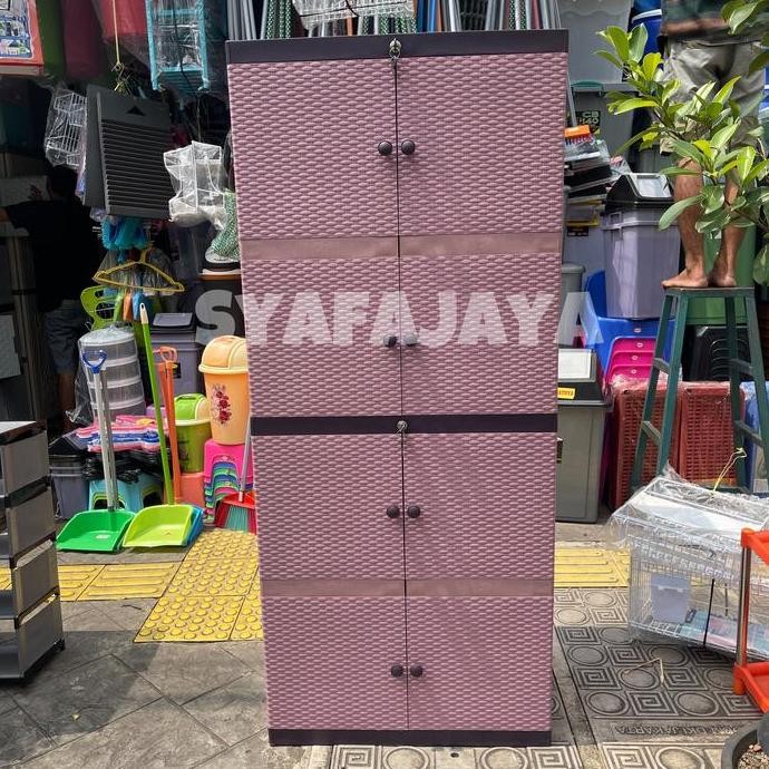 Promo LEMARI PLASTIK ROTAN JUMBO TWIN PAN / LEMARI PLASTIK GANTUNG DAN RAK T COD