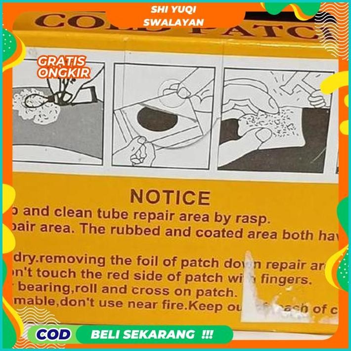 STIKER STICKER LEM TAMBAL BAN KARET DALAM SEPEDA MOTOR STRONG TIRE TUBE COLD PATCH COLDPATCH LARGE L