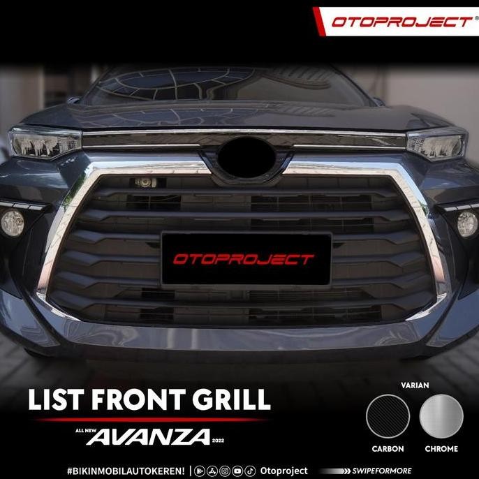 Otoproject - List Front Grill A.N Avanza 2022 Carbon | Cover Grill Depan Avanza 2022