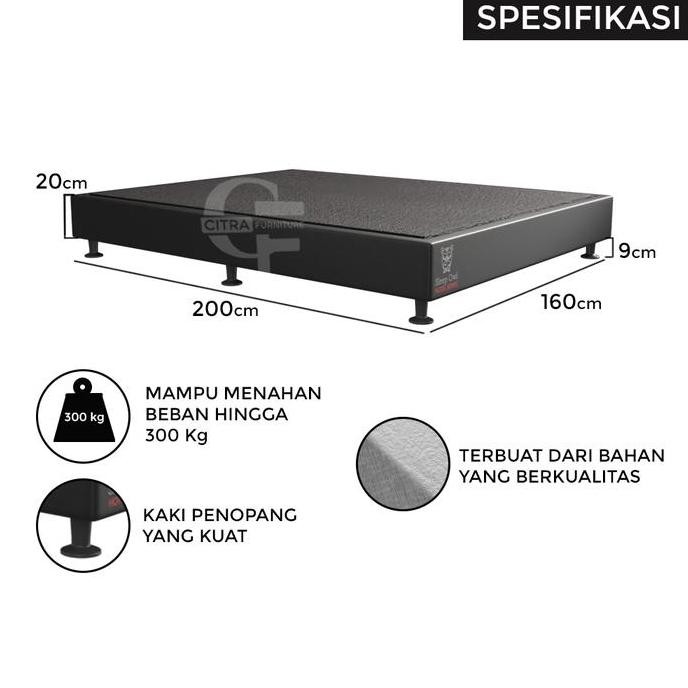 Dipan divan tanpa sandaran untuk springbed atau kasur (160x200)