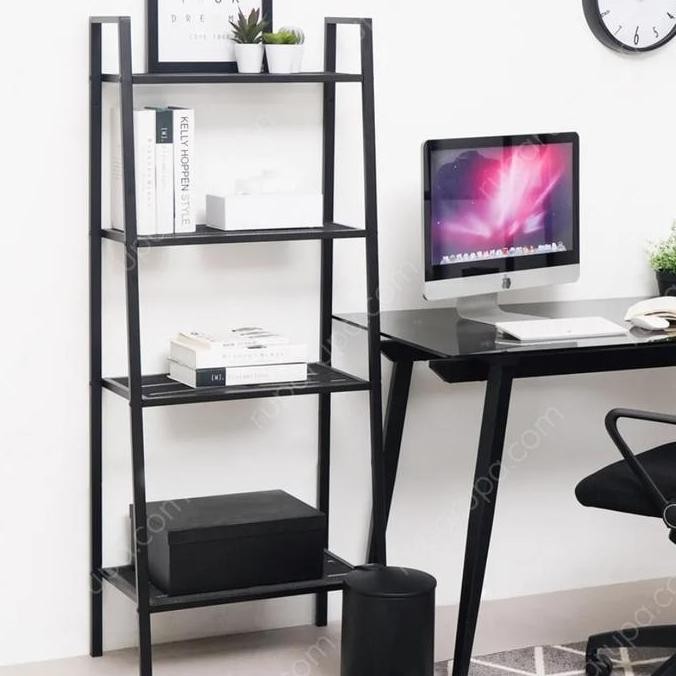 Rak hiasan informa libie hitam rak bunga rak susun 4 tingkat rak besi