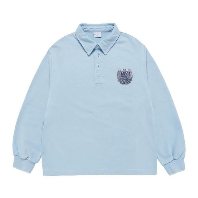 ADLV Washing Embo Rugby Sweatshirt Skyblue - Kaos Oversize Wanita Pria Original Acme de la vie