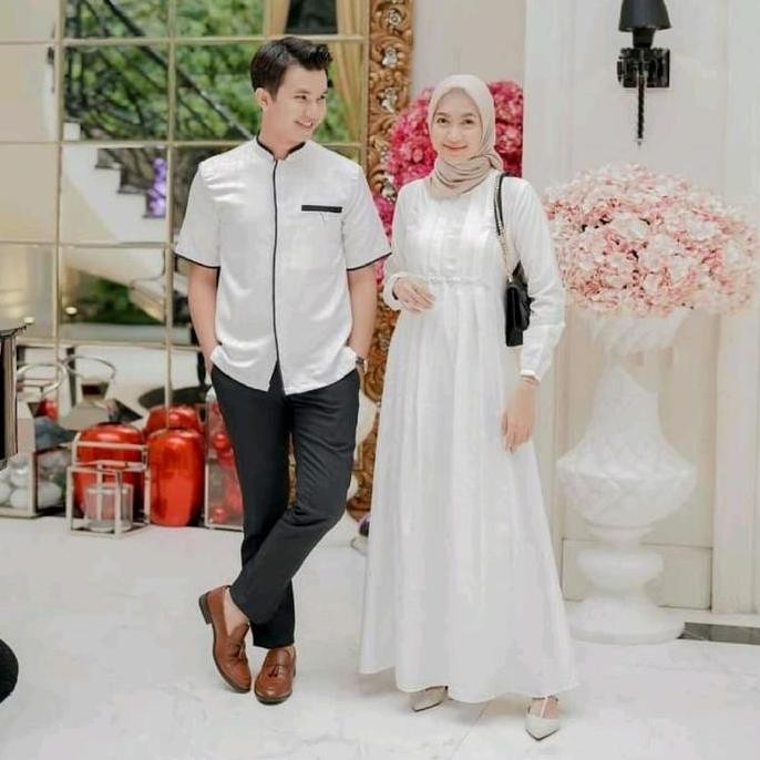 Gamis pasangan/Baju pasangan lebaran/Couple lebaran terbaru/Baju copel terbaru/Baju pasangan Lebaran