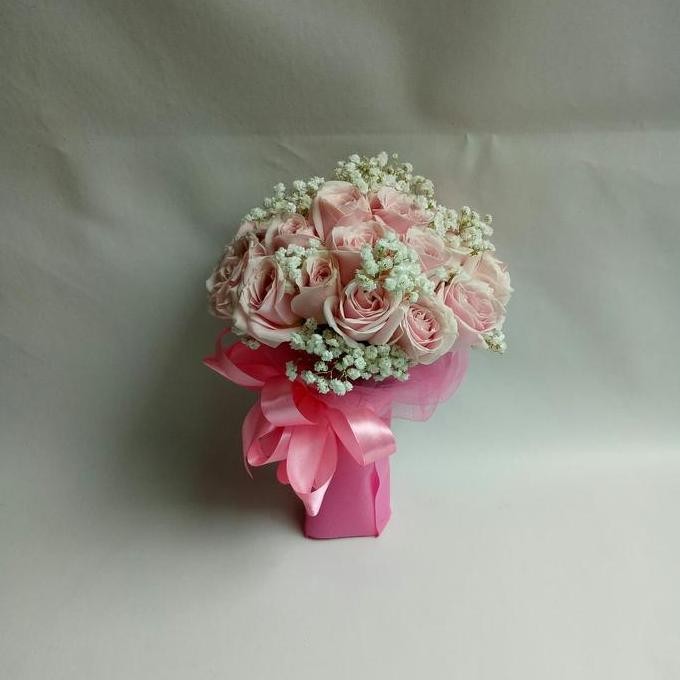 Buket bunga pengantin Bouquet prawedding bunga mawar asli