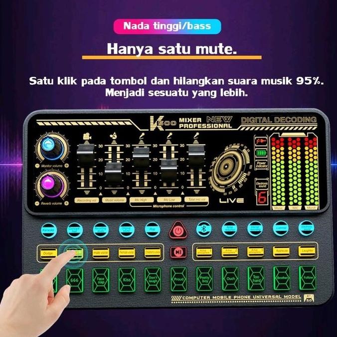 Live Soundcard Profesional Mixer Audio / Soundcard K500 Soundcard Profesional Audio Mixer Soun Card 