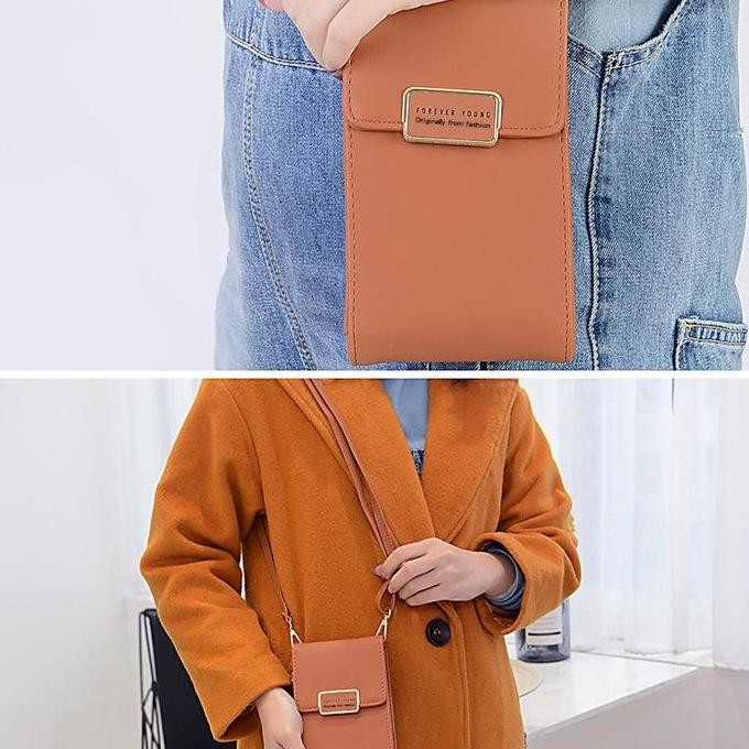 ENOTECA - DOMPET HP WANITA KULIT PREMIUM MURAH  DANISA KOREA FASHION BATAM ABG TALI PANJANG SELEMPAN