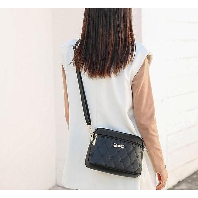 ENOTECA - TAS SELEMPANG WANITA  KULIT HITAM SLING BAG REMAJA KOREA BATAM TERMURAH METABO PREMIUM