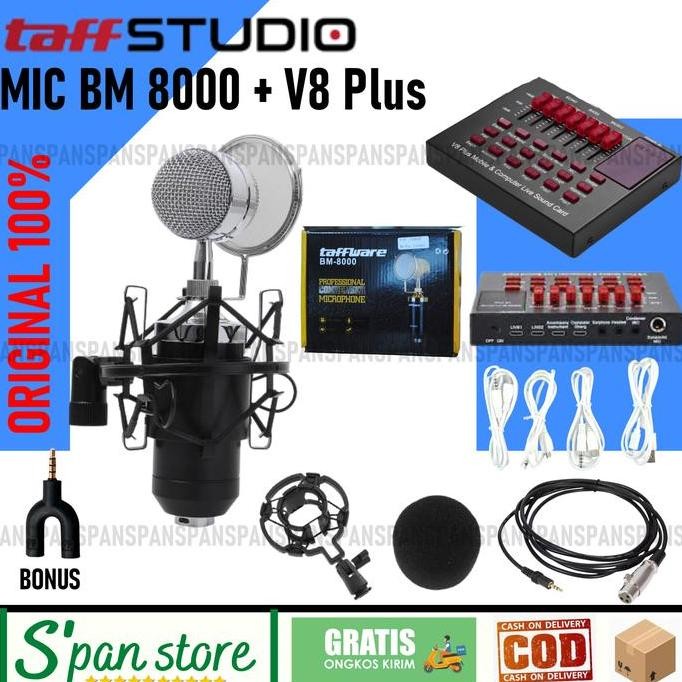 Paket Bm800 Soundcard V8 Original Taffware Termurah - V8 Plus