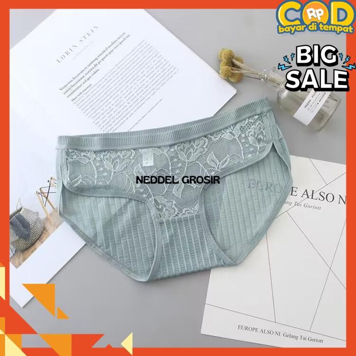 CELANA DALAM WANITA RENDA TRANSPARAN G STRING POLOS  THONG  BY NEDDEL GROSIR