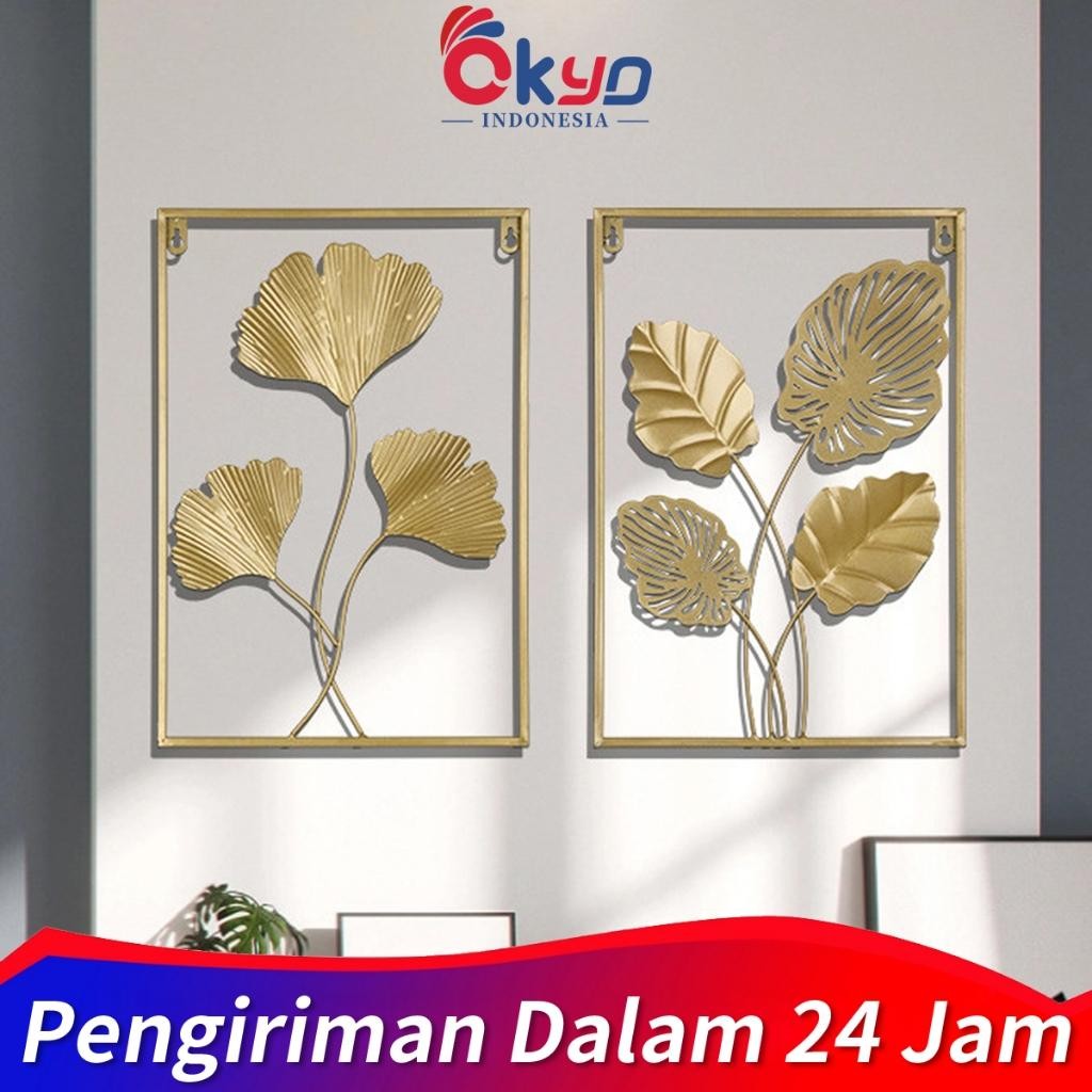 Modern Living Room Wall Decoration Metal Leaf Wall /Hiasan Dinding Besi Metal Metal Leaf Wall Art De
