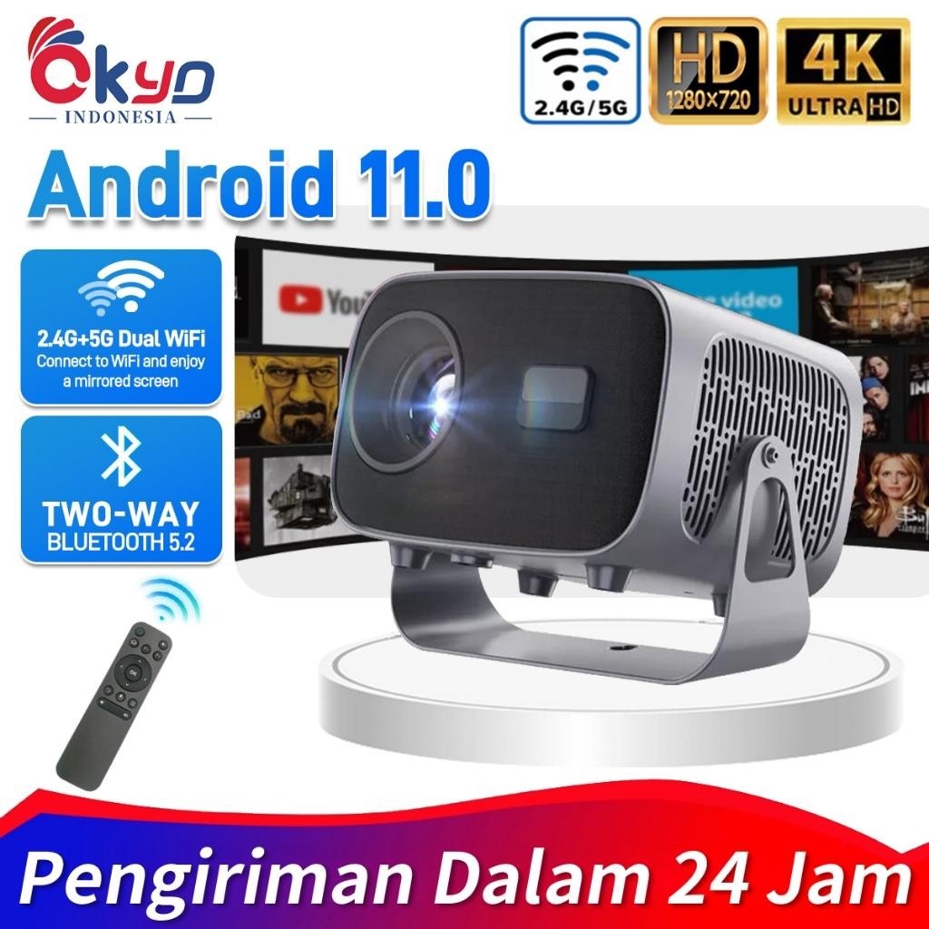 Smart Proyektor 250 Ansi 4K Proyektor Android 11 With/Proyektor Mini Portable 4K Hd Smart Projector 