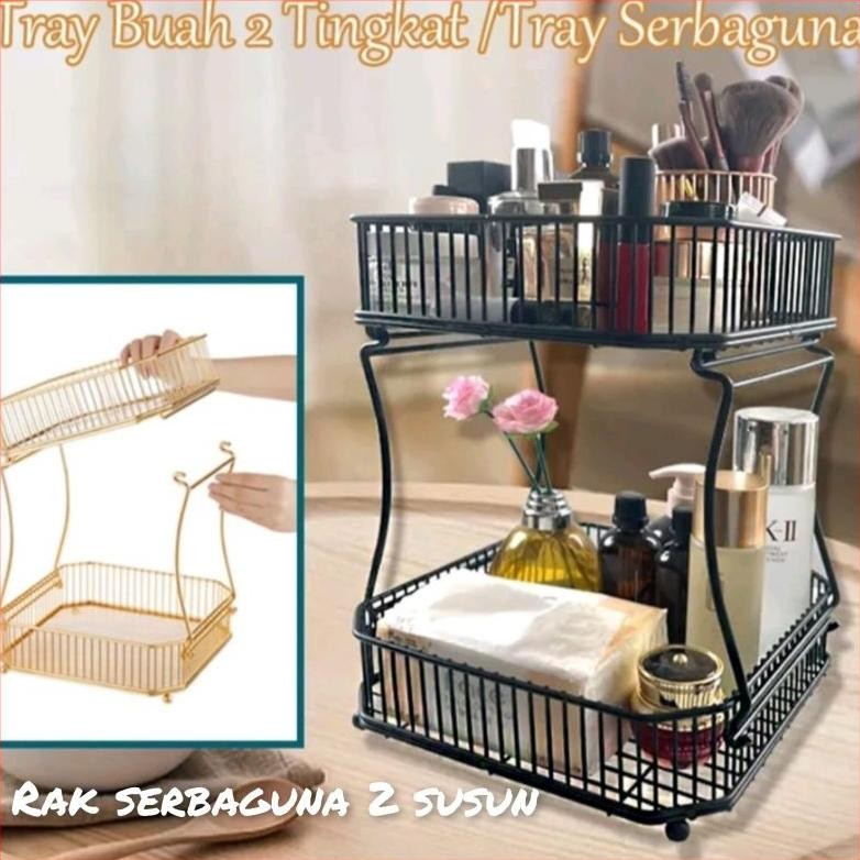 SWALLOWTAIL- promo spesial tray RAK BUAH 2 SUSUN/KERANJANG SERBA GUNA/BAHAN BESI KUAT