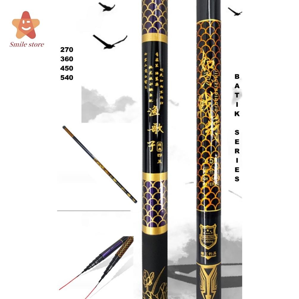 Joran Tegek Batik 270 360 450 540 Carbon Medium hard/joran tegek/joran tegak/Joran Pancing Portabel 