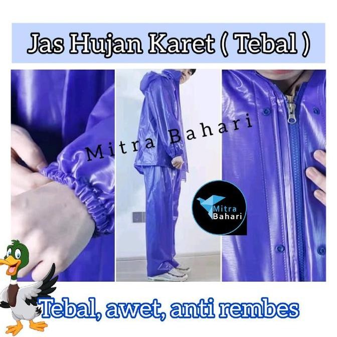 Promo JAS HUJAN KARET TEBAL (KANCING DAN SELETING) | JAS HUJAN SETELAN BAJU DAN CELANA | JAS HUJAN M