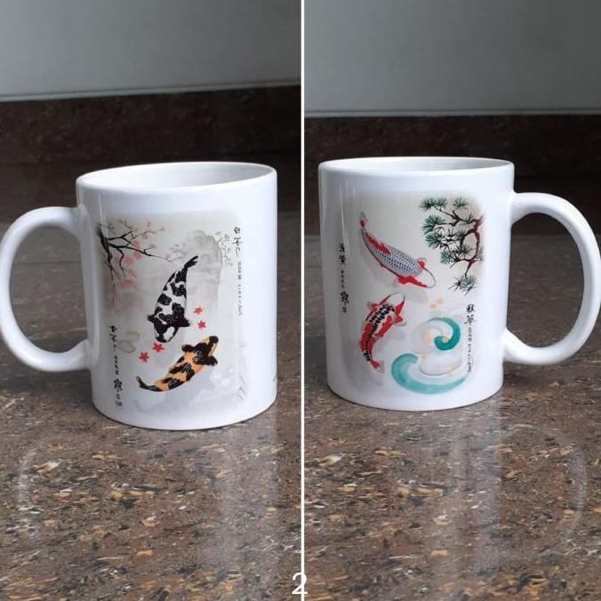 Mug/Gelas Keramik Gambar Ikan Koi