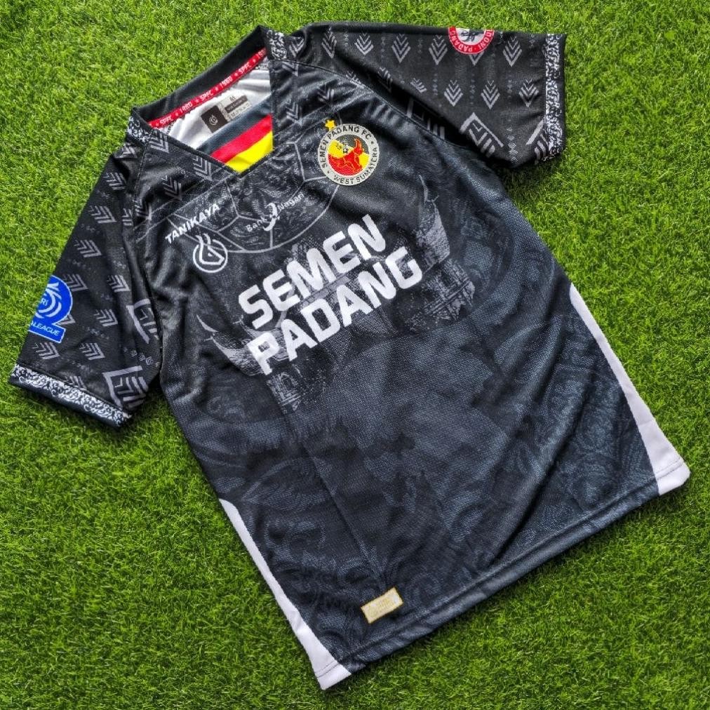 PREMIUM QUALITY JERSEY BOLA SEMEN PADANG FC HITAM THIRD 3D 2025 LIGA INDONESIA BRI SUPER LEAGUE LIGA