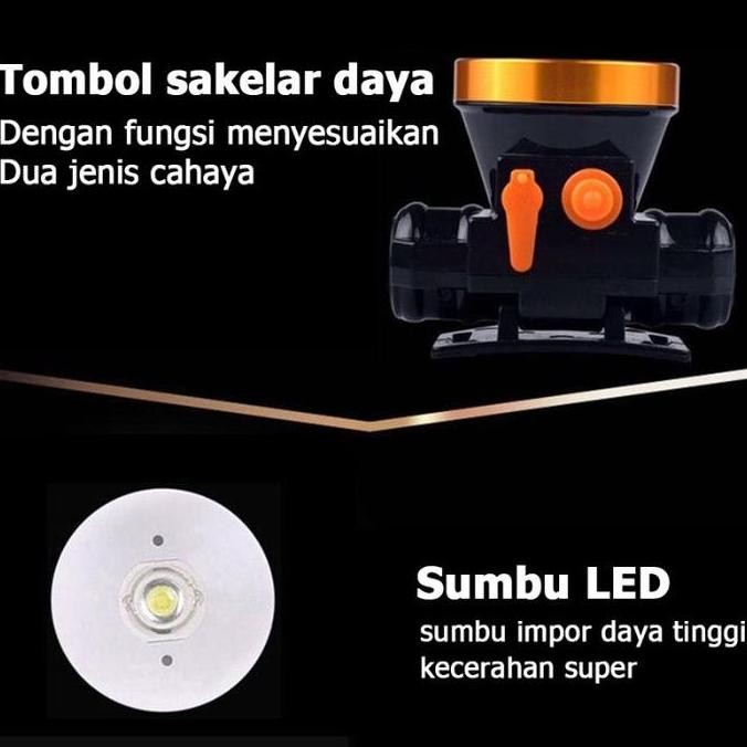 DF315>> Senter Kepala LED Headlamp Super Terang / Lampu Kepala Zoom Outdoor Tahan Lama