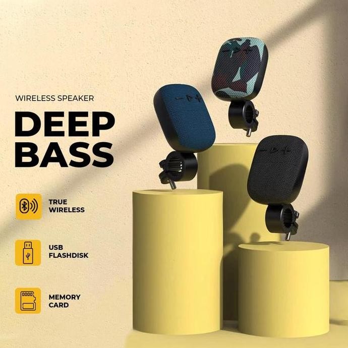 DY12 >> DEEP BASS SPEAKER STANG SEPEDA / MOTOR WIRELESS AUDIO SPEAKER