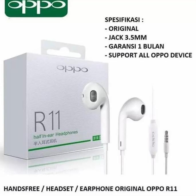 DI8 >> Headset Oppo A52 A53 A54 A55 A57 Ori 100% Earphone Oppo R11 Super Bass