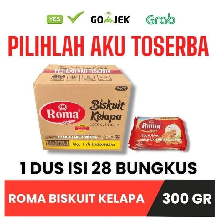 Biskuit Roma Kelapa 300 gram - 1 kardus isi 28 pax