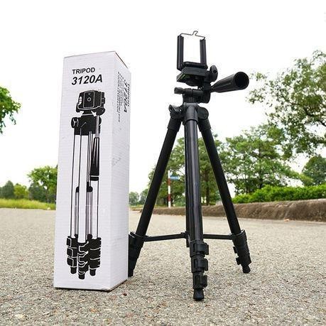 Tripod HP 3120 Black Gratis Holder HP Tinggi Maksimal 1m Tripod Untuk HP