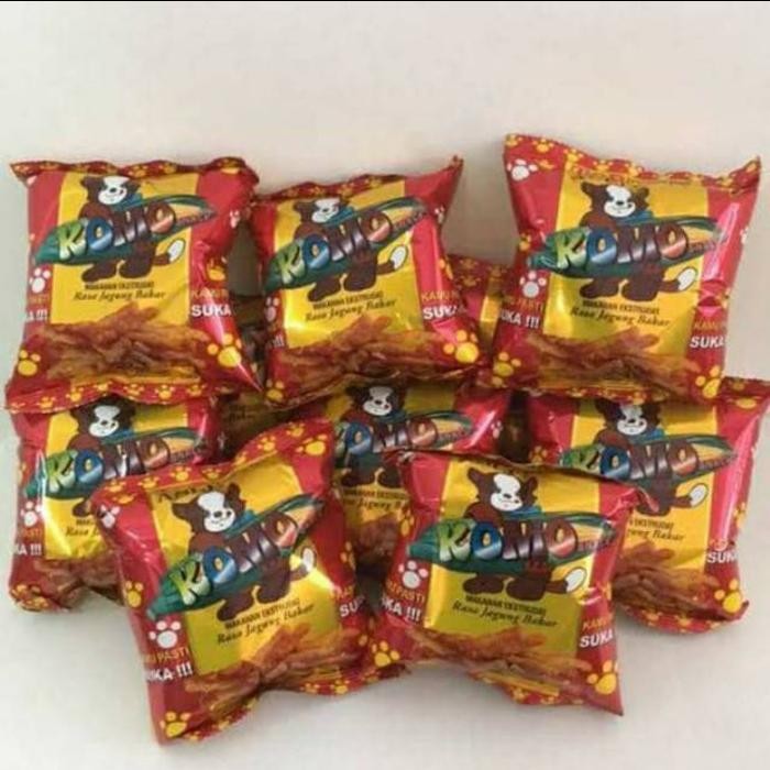 Snack Komo Twist Jagung Bakar isi 10 pcs- Cemilan Snack Jadul