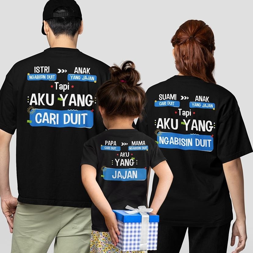 KAOSBRO - Kaos CARI DUIT - NGABISIN DUIT - JAJAN ANAK  - 100% Cotton Combed - Kaos Keluarga - Kaos U