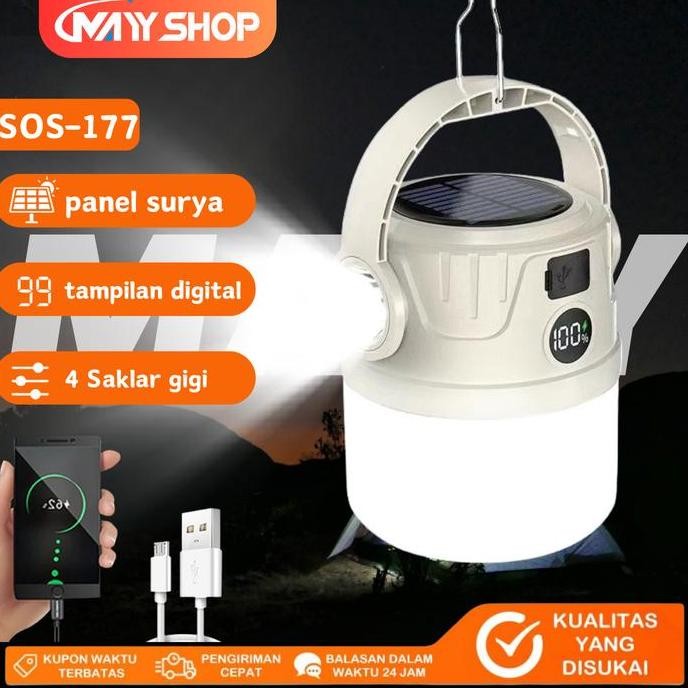 Mayy Led Lampu Tenda Camping Emergency Solar Tahan Lama Led Gantung Portable Tenaga Surya Bohlam  Ca
