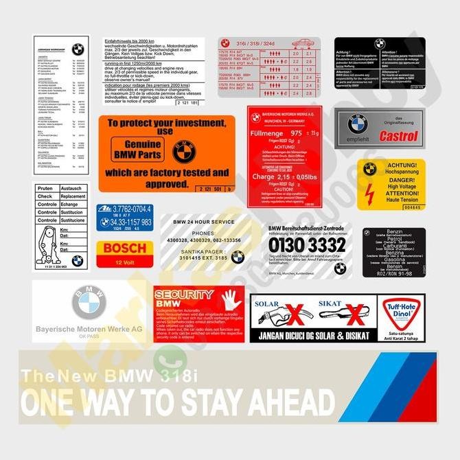 Stiker BMW E30 Warning Set