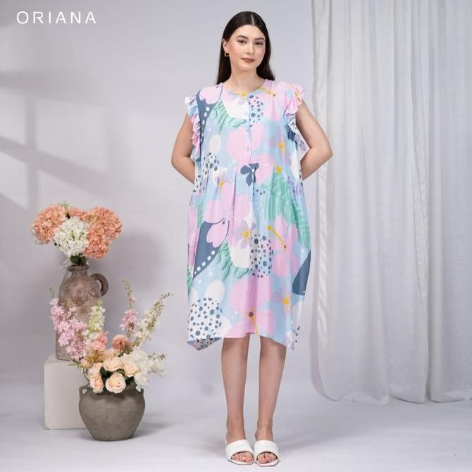 Oriana Homewear Midi Dress Daster Pendek Busui Vinesha Sizing Collection