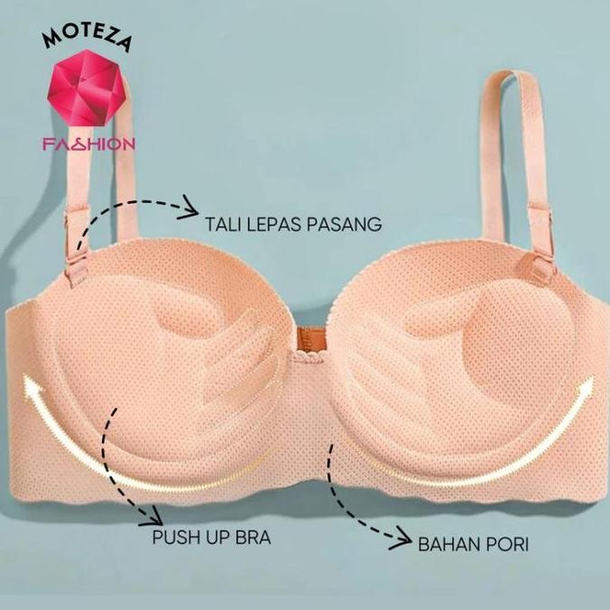 Tally 4480 Push Up Bra Bh Wanita | Busa Sedang | Cup A/B | Tanpa Kawat | Kait 2 | Size 36-42