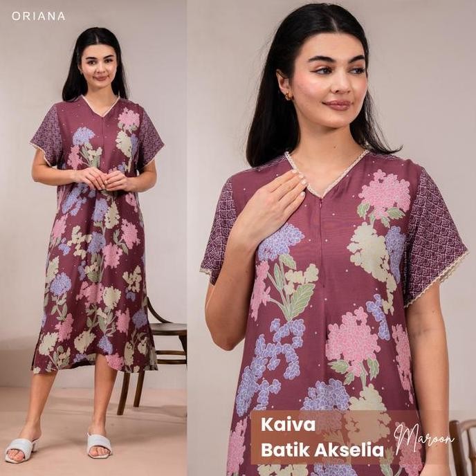 Oriana Homewear Maxi Dress Daster Renda Kaiva Sizing Collection