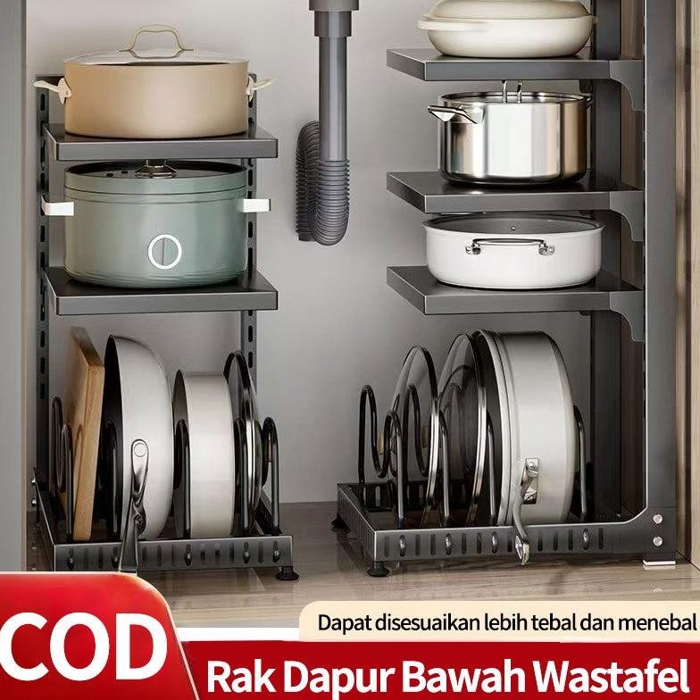 Rak Panci Wastafel Dapur Di Bawah Rak Rak wajan Rak Panci Susun Rak Pot