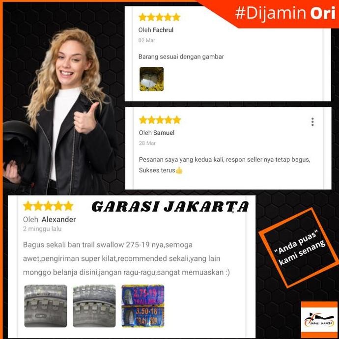 BAN DALAM MOTOR SWALLOW UKURAN 350/400-18 350/400 RING 18