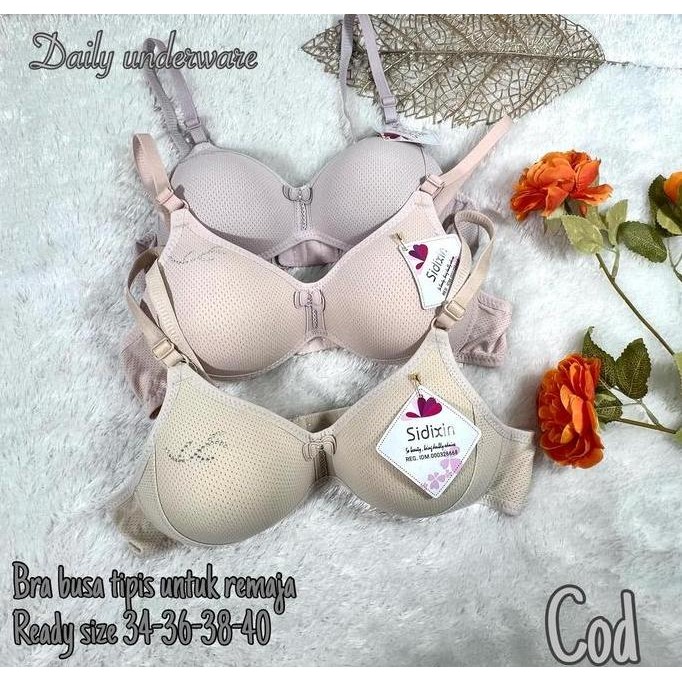 Bra Polos Lembut Busa Tipis Untuk Remaja/Abg, Size 34-40, 1 Set Isi 3 Wanita Bh Dewasa Motif Katun K