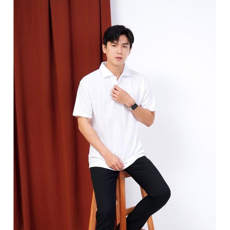 DF280>> Kaos Kerah Putih - Polo Polos Putih - Kaos Polo Polos - KAOS KERAH PRIA - KAOS KERAH COWOK -