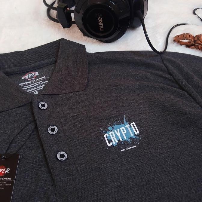 DS104 >> Polo Shirt Pria Kaos Kerah Jumbo Big Size Original Motif Crypto