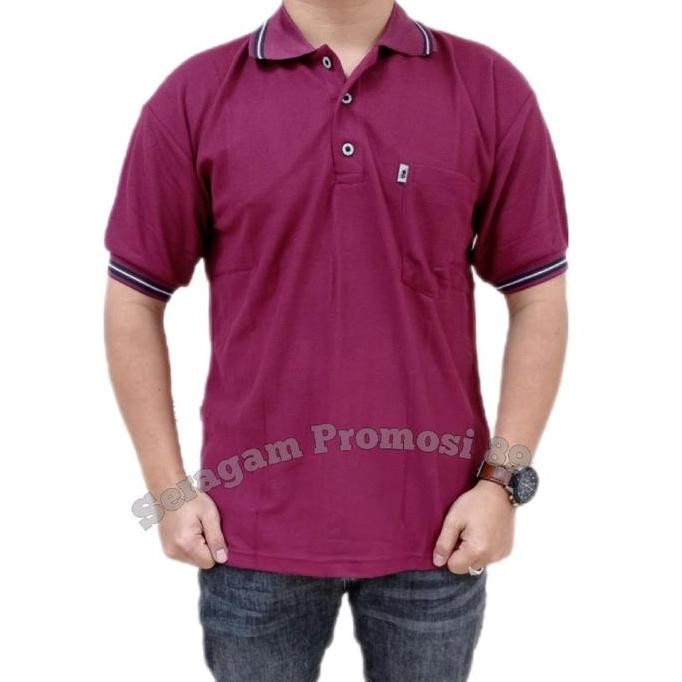 DS106 >> Kaos Kerah Polo Polos Pria / Kaos Kerah Wangky Bapak Bapak / Atasan Baju Kaos Ada kantong s