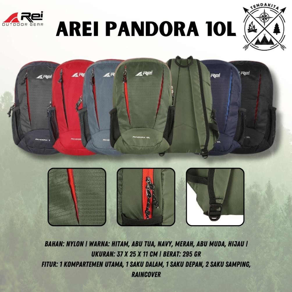 TAS RANSEL AREI PANDORA DAYPACK 10 LITER BACPACK OUTDOORGEAR TAS GUNUNG FREE RAIN COVER