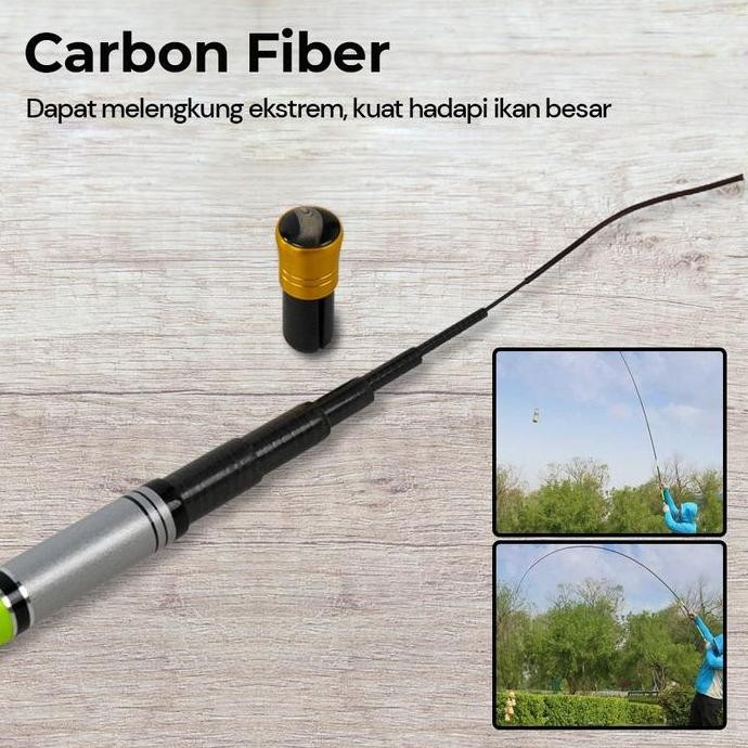 Joran Pancing Tegek Carbon Panjang Super Kuat