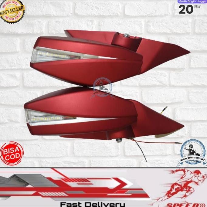 Spion Lipat All New Nmax Led Senja Running 2In1 2020-2023 Plastic Abs Garansi Accessories Aksesoris 