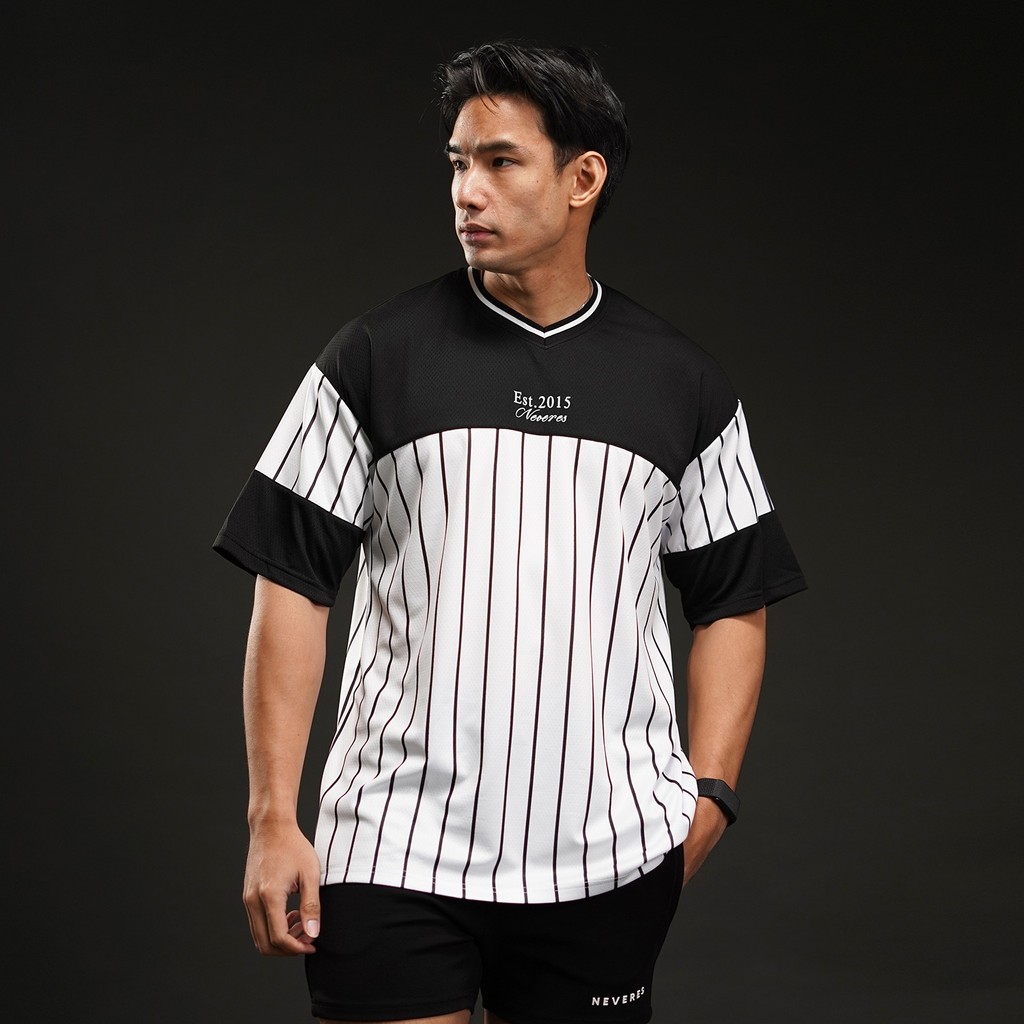 NEVERES Champion Stripes Rugby Oversized