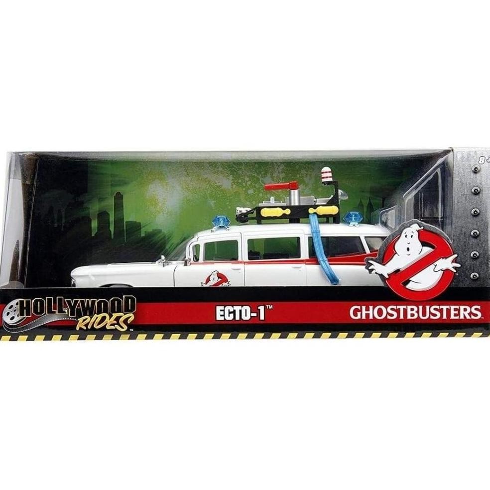 BestSeller JADA TOYS HOLLYWOOD RIDES: GHOSTBUSTERS ECTO-1, WEISS, MASSSTAB 1:24 ORIGINAL