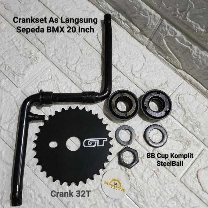 Promo Crank 32T Crankset Sepeda Bmx 20 Gir Tengah As Langsung Bb Besar Full Set Chainring Gt 32T Cod