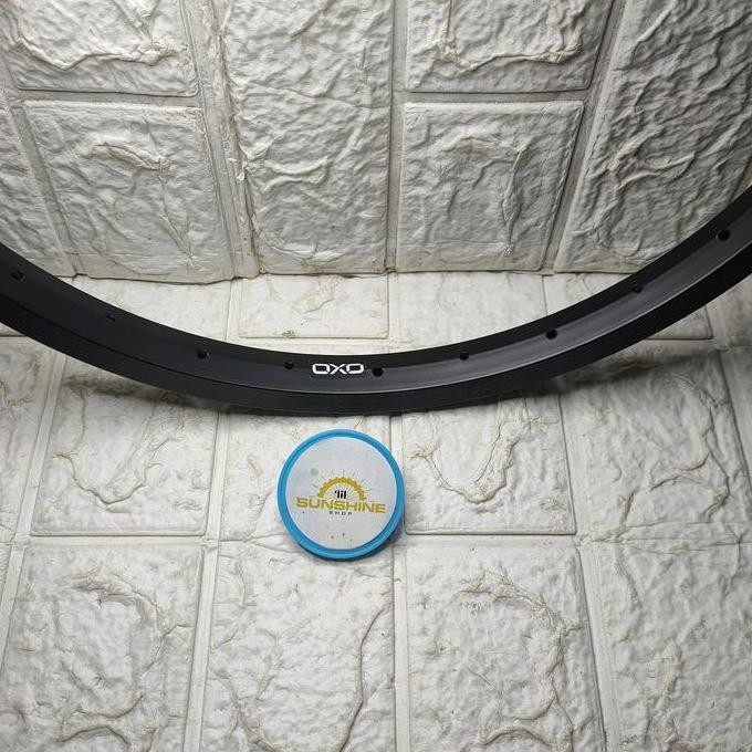 Promo Velg Rims 18 Oxo Alloy Black Lubang 28H Untuk Sepeda Anak Bmx Mini Lipat 18 Inch Ada Brake Lin