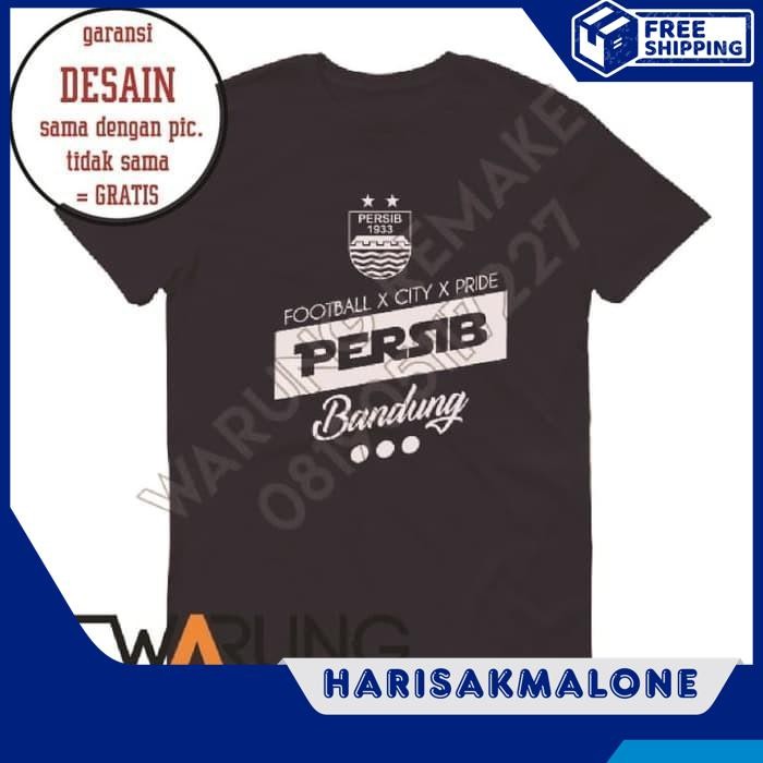 GRATIS ONGKIR KAOS TSHIRT BAJU COMBED 30S DISTRO PERSIB BANDUNG FOOTBALL CITY PRIDE