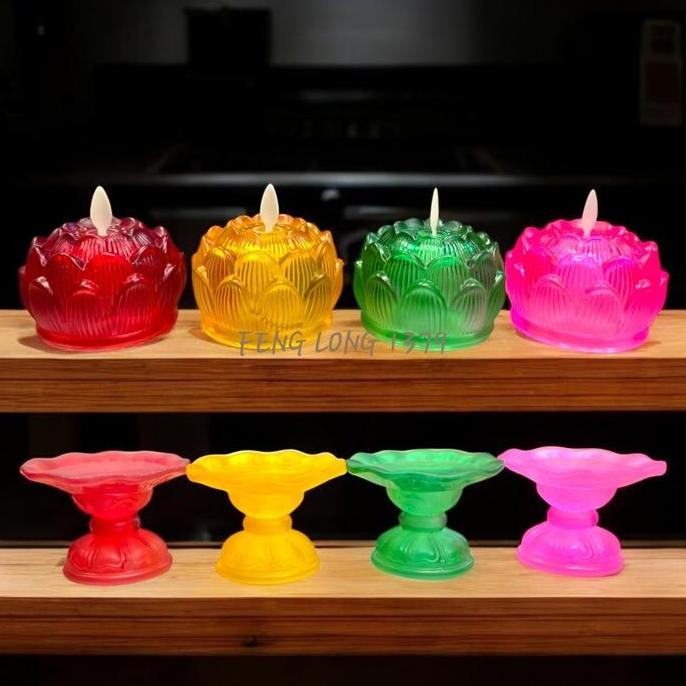 Lampu Lilin Puja / Sembahyang Kristal LED Daya / Tenaga Baterai