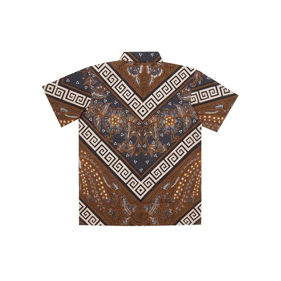 Arjuna Weda Hem Batik Anak Motif Border Banji - Bahan Katun | Kantong Depan | Lengan Pendek