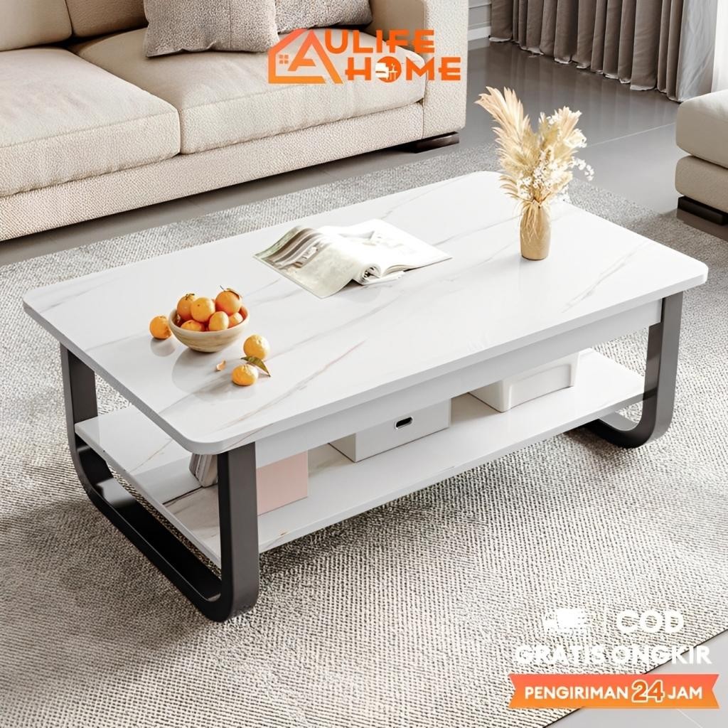 Meja Kopi Minimalis Meja Tamu Besi Meja Samping Meja Motif Marmer Solid Meja Ruang Tamu Meja Coffe 1