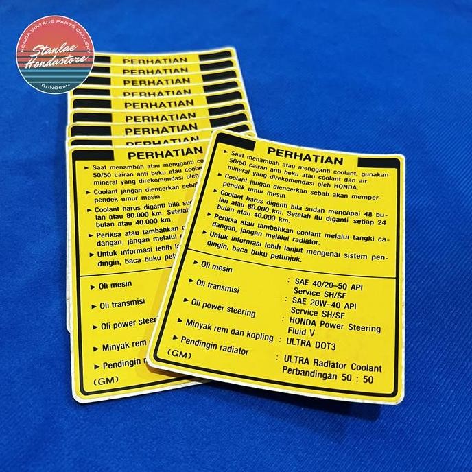 READY STOCK STICKER KAP MESIN ORIGINAL HONDA CIVIC GENIO ESTILO CIVIC NOUVA DLL 